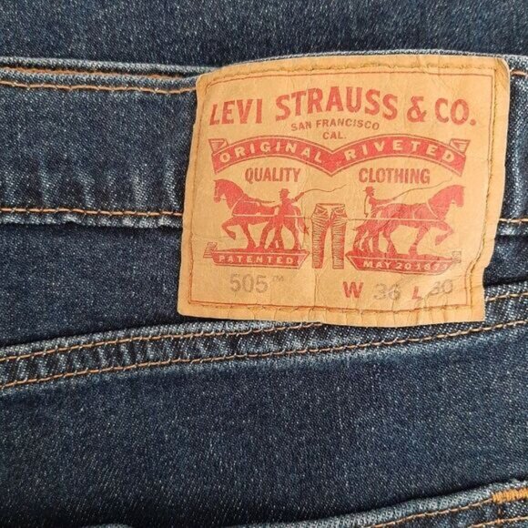 LEVI'S 505 Regular Fit Stretch Straight Leg Jeans Men's Sz 36 x 30 - Picture 9 of 12